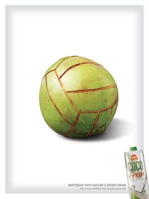 菲律宾Coco Fresh创意广告 自然的运动饮料，赋予活力新定义
